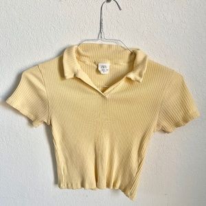 Yellow Ribbed Polo